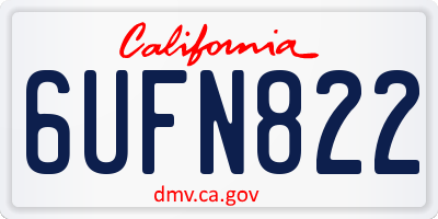 CA license plate 6UFN822