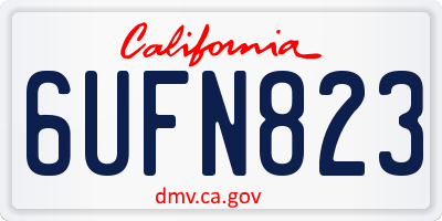 CA license plate 6UFN823