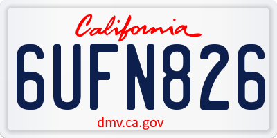 CA license plate 6UFN826