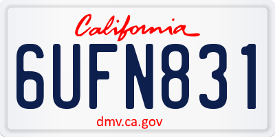 CA license plate 6UFN831