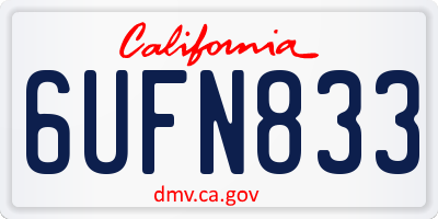 CA license plate 6UFN833