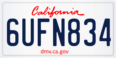 CA license plate 6UFN834