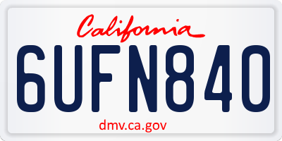 CA license plate 6UFN840