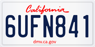 CA license plate 6UFN841
