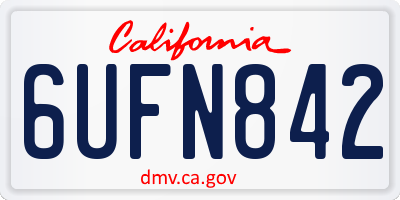 CA license plate 6UFN842