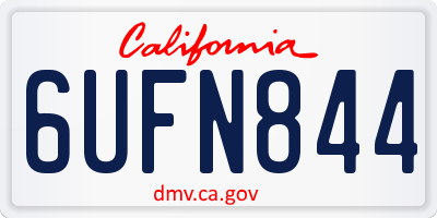 CA license plate 6UFN844