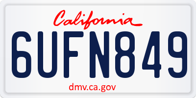 CA license plate 6UFN849