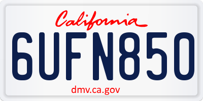 CA license plate 6UFN850
