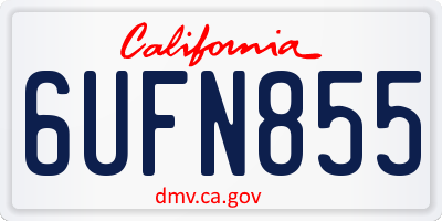 CA license plate 6UFN855