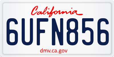 CA license plate 6UFN856