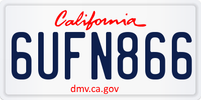 CA license plate 6UFN866
