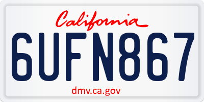 CA license plate 6UFN867
