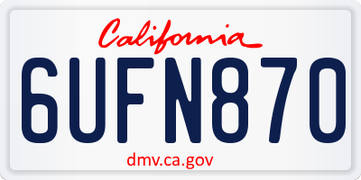 CA license plate 6UFN870