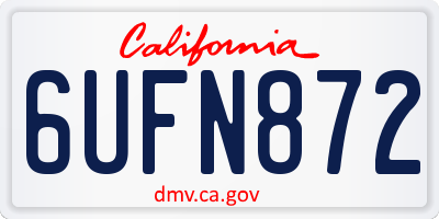CA license plate 6UFN872