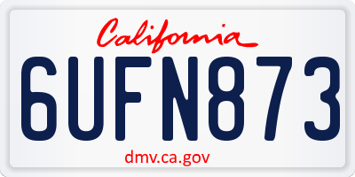 CA license plate 6UFN873