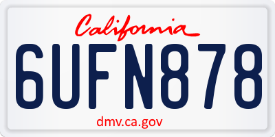 CA license plate 6UFN878