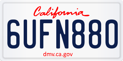 CA license plate 6UFN880