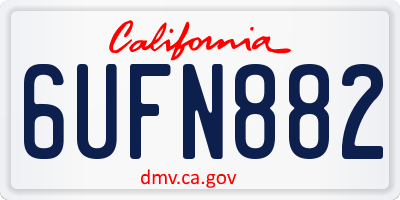 CA license plate 6UFN882