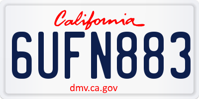 CA license plate 6UFN883