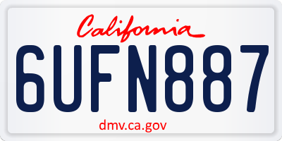 CA license plate 6UFN887