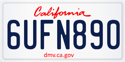 CA license plate 6UFN890