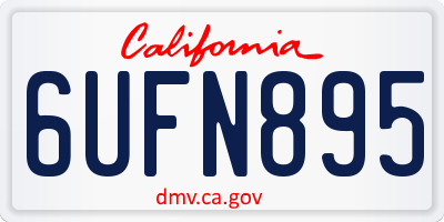 CA license plate 6UFN895
