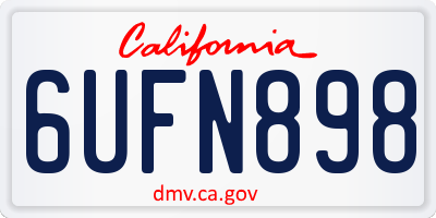 CA license plate 6UFN898