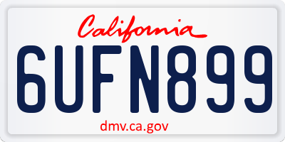 CA license plate 6UFN899
