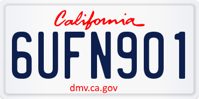 CA license plate 6UFN901