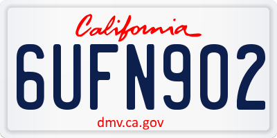 CA license plate 6UFN902