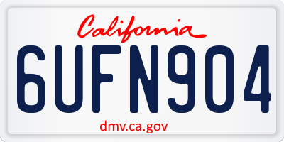 CA license plate 6UFN904