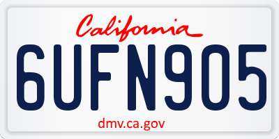 CA license plate 6UFN905