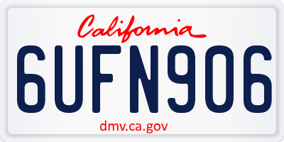 CA license plate 6UFN906