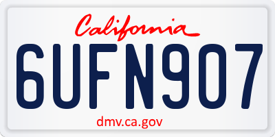 CA license plate 6UFN907