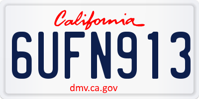 CA license plate 6UFN913