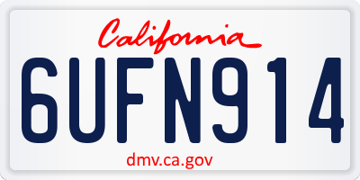 CA license plate 6UFN914