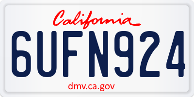 CA license plate 6UFN924