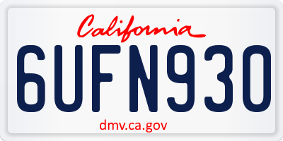 CA license plate 6UFN930