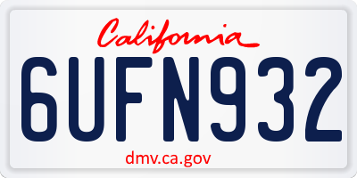 CA license plate 6UFN932