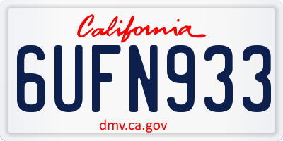 CA license plate 6UFN933