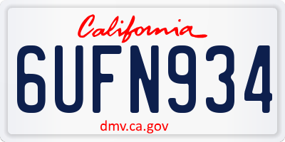 CA license plate 6UFN934
