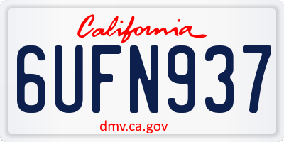 CA license plate 6UFN937
