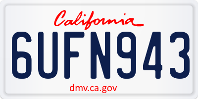 CA license plate 6UFN943