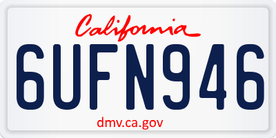 CA license plate 6UFN946