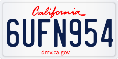 CA license plate 6UFN954