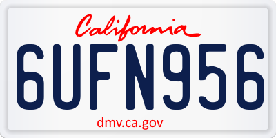 CA license plate 6UFN956