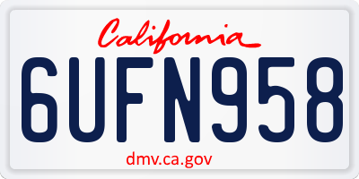 CA license plate 6UFN958