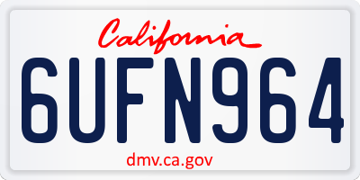 CA license plate 6UFN964