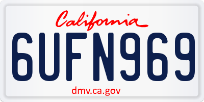 CA license plate 6UFN969