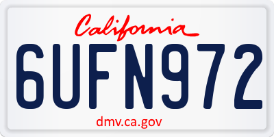 CA license plate 6UFN972